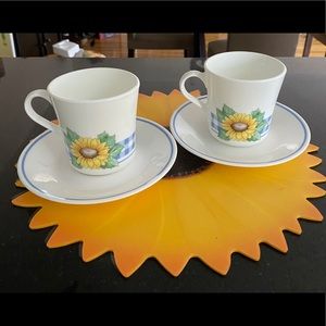 Sunflower Corelle Teacups